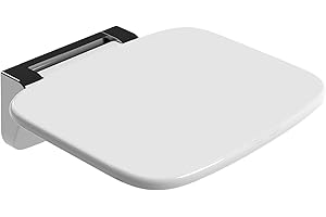 Heuffe Sedia Doccia Sottile Ergonomica Pieghevole a Muro - 160kg Portata Max Antiscivolo, per Anziani e Disabili, Bianco