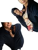 MODETREND Damen Tragejacke für Mama und Baby 3in1 Känguru Jacke Mutterschaft Kapuzen-Sweatshirt Multifunktions-Frauen-Strickjacke-Oberbekleidung Umstandsjacke - 6