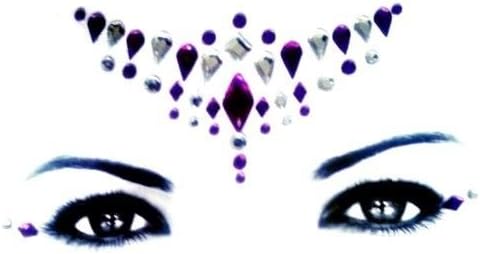 Geo Gems Festival Range - Purple & Silver - 3 Piece - Brow & Eye Jewels (001)