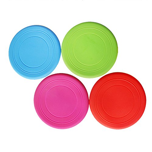 4ST Weiches Silikon fliegende Disc Frisbee Hund Outdoor Trainings Fetch Toy