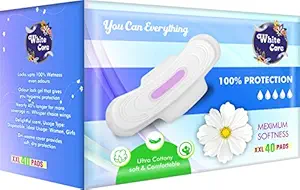 White Care XXL 320 Mm Ultra Clean Soft Thin Dry Secure Extra Large Cottony Sanitary Napkin Pad With Wing For Women Girl(80 pads)