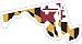 Produktbild 12.7cm x 6.3cm (127mm x 64mm) Gestanzt Maryland Zustand Flagge Stoßstangen Sticker Aufkleber Vinyl Fenster Sticker Auto Aufkleber