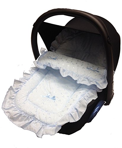Broderie Anglaise Car Seat Footmuff / Cosy Toes Compatible with Mamas and Papas Blue