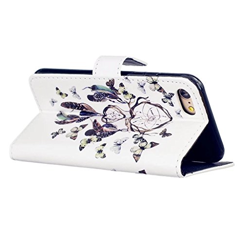 MUTOUREN Schutzhülle Case für iPhone 7 (4.7 Zoll) Prägung Blumen Geprägte indische Mandala Muster Buch-Stil Bookstyle Handyhülle Schutzhülle Taschen Anti-scratch Bumper et Shock Absorption Magnetverschluss Magnet Etui + Metall Touch-Pen, Traumfänger und Schmetterling - 5