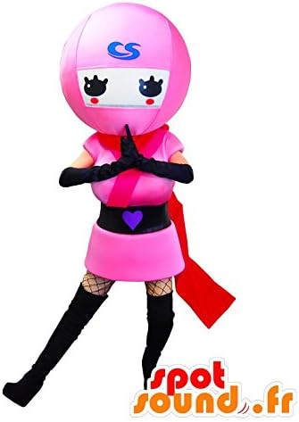 Shinobi-chan YURU CHARA Spotsound Mascot. Pink and sexy ninja YURU CHARA Spotsound Mascot