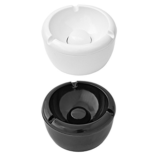 Aschenbecher Ascher aus Kunststoff – 8 Stück – Farbe: Weiß – Durchmesser 10,0 cm – einfach – cool – günstig - 6