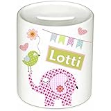 Spardose, Elefant, mit Namen, für Kinder, Geschenk, Geschenk Taufe, Sparschwein, Geldgeschenke,
