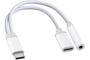 VIKEVO USB C auf 3,5mm Kopfhörer Adapter, 2 in 1 Typ-C Kopfhörer Adapter für iPhone 15/15Plus/15 Pro/15 Pro Max, Huawei P40/30/20, Mate20 Pro, Pixel 6, Sumsung Galaxy S23/S23/S21Ultra/Note10, iPad Pro