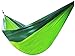 Produktbild Genießen Hängematte Fallschirm Nylon Outdoor Trekking Camping Hammock mit Haltegut und Karabine (Grün-Dunkelgrün)
