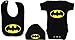 Bat Baby Bodysuit/Romper/vest/T-Shirt, Feeding Bib & Beanie Hat Set Batman - 3 - 6 Months - Black