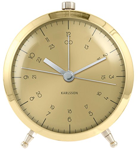 Karlsson KA5599GD Alarm Clock Button Brass Plated, Metall, gold, 5 x 9 x 9 cm