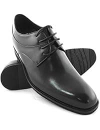 ZERIMAR Zapatos con alzas interiores de 7 Cm Fabricado en piel vacuna de alta calidad 100% piel Color negro