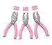 Produktbild 3 Handheld Metall Single Locher in 3 verschiedenen Formen mit Pink Grip für DIY Craft Büro Grip (Stern, Herz, Rund)