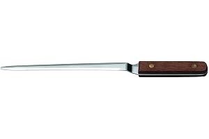 Wedo 147554 briebehållare (med trähandtag, böjt blad (av förkromat rostfritt stål, 25 cm)