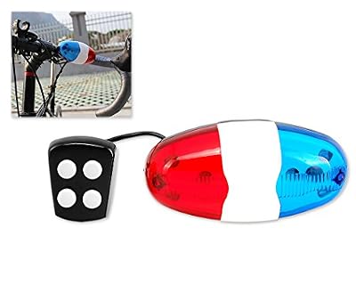 DSstyles Bicyclette Cyclisme 6 LED Corne électrique Vélo Avec 4 Sons Vélo Police Siren Bell Vélo Sirène de Police Lamp