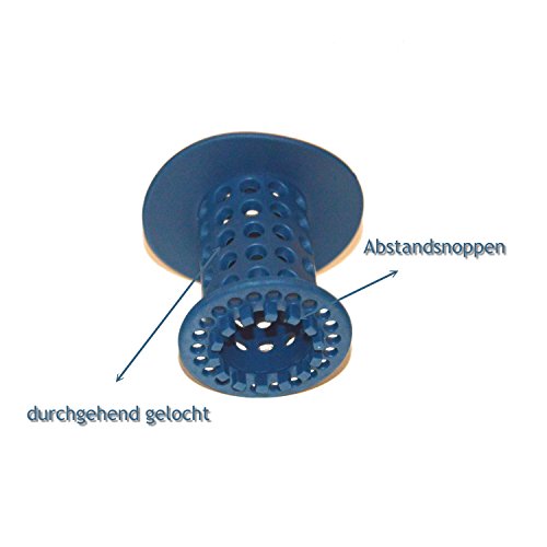 Kerafactum® – Haarsieb für Dusche Badzimmer Abflusssieb Abfluss Sieb Duschsieb Haarfänger Einsatz aus Silkon in verschiedneen Farben (blau) - 2