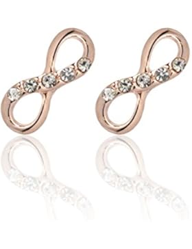 2LIVEfor Ohrringe Infinity Schleife Versilbert Vergoldet Rosegold Ohrstecker Glitzer Silber Zirkonia Ohrringe...