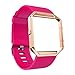 Produktbild Hunpta Weiche Silikon Uhrenarmband Armband und Metallrahmen und HD Film Compatible für Fitbit Blaze Uhr (Rosa)