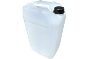 NEXUS PACKAGING 25 Litre 25L Jerry Can Water Container Storage Tank Drum Bottle - Food Grade (Natural)