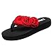 Produktbild SANFASHION Große Förderung Frauen Mode Sommer Blume Flip Flops Einfarbig Sandalen Slipper Strand Schuhe (40EU, Rot2)