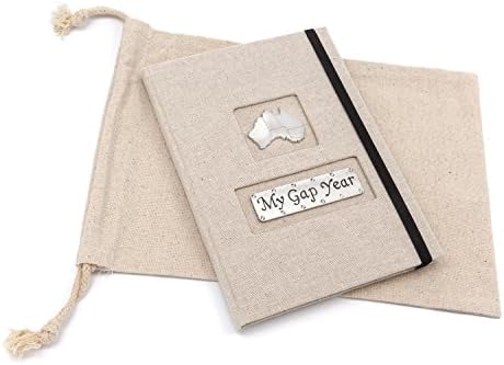 Metal Planet Ltd Travel Journal - My Gap Year, Australia design for girls, A5 size with 120 lined pages and interior pocket, with drawstring canvas bag.