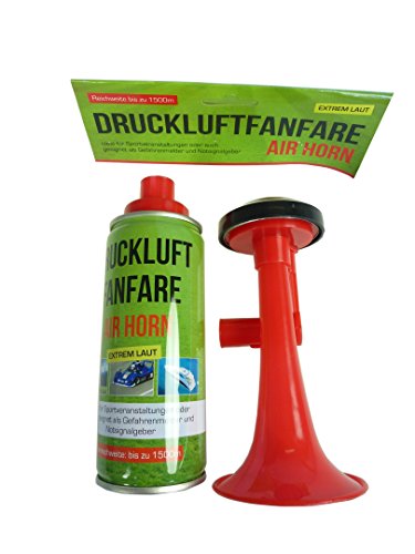 2 Stück Air Horn Druckluftfanfare extrem laut, Ideal für Sportveranstaltungen oder als Notsignal, Tonreichweite bis zu 1500 Metern - 3