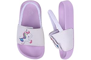 DREAM QUANZHOU Girls Flip Flops Boys Summer Slippers Kids Glitter Sliders Beach Bathroom Pool Cute Sandals Toddlers Home Shower Shoes Lightweight Non-slip Little Girls Sequins Slides for Indoor Outdoor