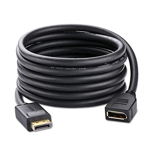 UGREEN Displayport Verlängerungskabel DP Stecker auf Buchse Video Audio Kabel, Vergoldete Kontakte unterstützt für hochwertiges Audio und video und für die neueste HDTV, Projektor, Display 2m - 7