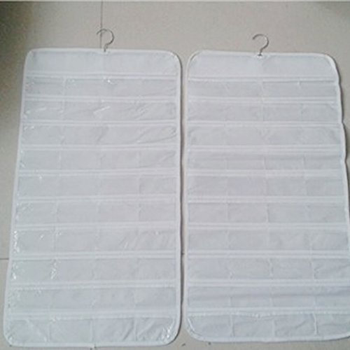 Generic Hängend 80 Taschen Schmuckaufbewahrung Schmuck Organizer – Weiß - 3