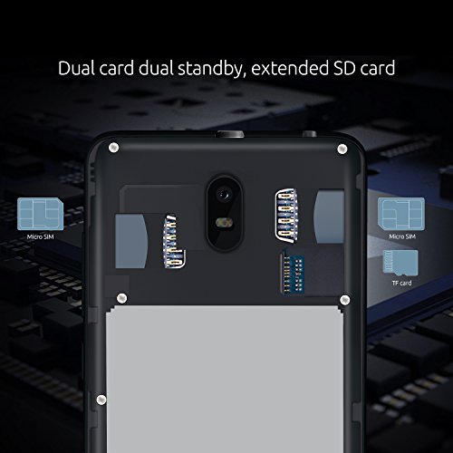 Cubot HAFURY UMAX (2017) Android 7.0 Nougat Smartphone ohne Vertrag 6 Zoll HD IPS Touch Dispaly mit 4500 mAh Akku, Dual SIM, 2GB Ram+16GB interner Speicher, 13MP Hauptkamera / 5MP Frontkamera, 2.5D gebogenes Kapazitiver Bildschirm, nutzbares GPS, Benachrichtigung LED, Gold