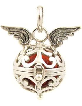 samaki - Engelsrufer Sterlingsilber Anhänger mit Flügeln in orange, das Original
