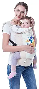 R for Rabbit Hug Me Elite Baby Carrier | Ergonomic Baby Carry Bag | Kangaroo Baby Carry Bags | Baby Carry Wrap | Adjustable Hip Seat Belt | Front and Back Carrier Position | Baby Carrier for 6 months to 2 years kids (Cream)