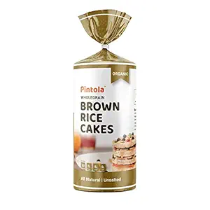 Pintola Organic Wholegrain Brown Rice Cakes (All Natural, Unsalted), 125 g