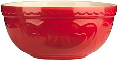 Regurarly Use Mixing Bowl With Sweet Heart Made of Red Stoneware With 2.5ltr Capacity