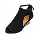 Produktbild friendGG Damen Frauen Schuhe Sommer Fisch Mund Keil Sandalen KnöChel Schnalle Peep Toe High Heels Im Freien, Jeden Tag, Party, Hochzeit, Arbeit, Freizeit, LäSsig, Mode, Hochschule, Elegant,