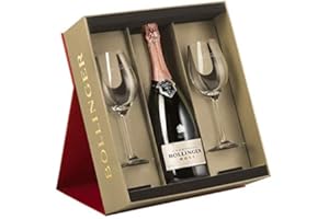 Bollinger Rose Champagne in Gift Box with Two Flute Red NV 75 cl