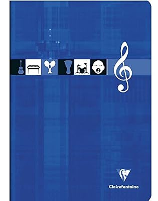 ClaireFontaine - Réf 3134C - Cahier Piqué Musique et Chant A4 96 Pages Grands Carreaux 90 g et 10 Portées Coloris Aléatoire vendu à l'Unité