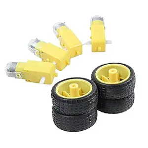 Generic 4 Pcs for Smart Car Tire Wheel with DC 3-6V Gear Moto B1U2