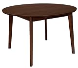 Mesa comedor extensible madera color nogal-madera de haya: 120x75  cm -ext. + 30  cm - tabl. 18 mm