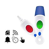 Hermano Forehead Thermometer with Ear Mode, Digital Accurate Infrared Fever Body Thermometer for Newborn Baby Children Adult with 3 Colors Backlight LCD Display and Memory Function