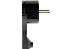 Zenitech - Enchufe Macho 16A Extraplano con Anillo de Extracción - Conforme a la Norma NF - Ideal para Espacios Reducidos - Negro - Instalación Segura y Práctica