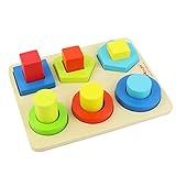 AC Giochi Incastro Bambini Forme Geometriche Giocattolo di Legno Colonna di Ordi