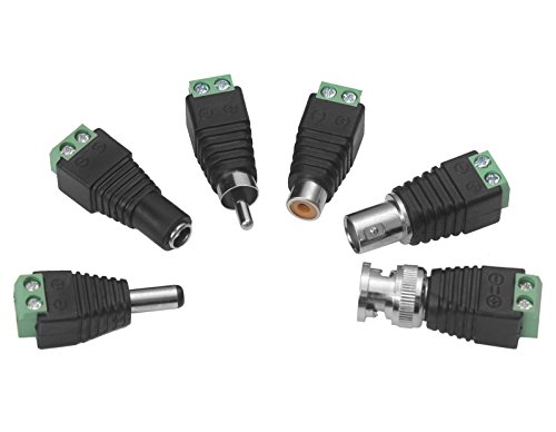 M131 Hohlstecker Cinch BNC Stecker Buchse Kupplung Adapter Schraubklemme LED Kamera (BNC Kupplung)
