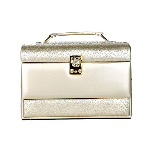 Preisvergleich Produktbild PZMXRS Schmuckschatulle mit Schloss Prinzessin Holz Einfache Schmuckschatulle Multilayer großes Zuhause Retro Watch Box Halskette Box