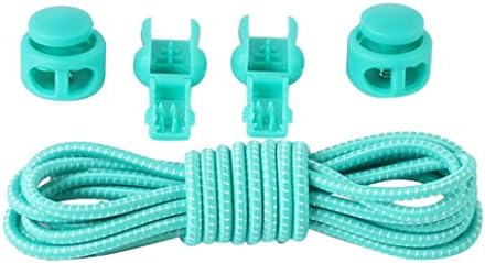 Unisex Women Men No Tie Shoelaces, Elastic Shoelaces Round Shoe Laces Trendy Sneakers Quick Locking Shoestrings for Kids by Kolylong (Mint Green)