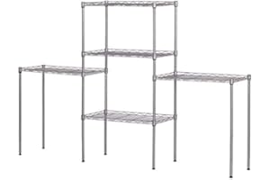 Bonnlo 5-Tier Metal Shelving Unit - Adjustable & Separable Storage Rack for Kitchen Pantry Bathroom Garage & Commercial Use, NSF Certified, 54x29x150cm, 250kg Capacity (Silver)