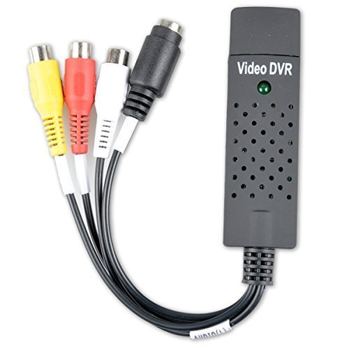 UCEC Capturadora de Video USB 2.0 Captura de Video y Audio con Cable de Transferencia USB 2.0 - Tarjeta Adaptador VHS VCR TV a DVD Compatible con Win 2000 / Win XP/Win Vista/Win 7 / Win 8 / Win 10