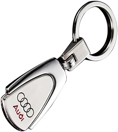 Automotiva Audi Chrome Effect Luxury 3d-Logo Style Featured Brand Logo Keyring Keyfob Audi Gift for Models A1. A3. A4. A5. A6. A7. A8. Q2. Q3. Q5. Q7. TT. R8