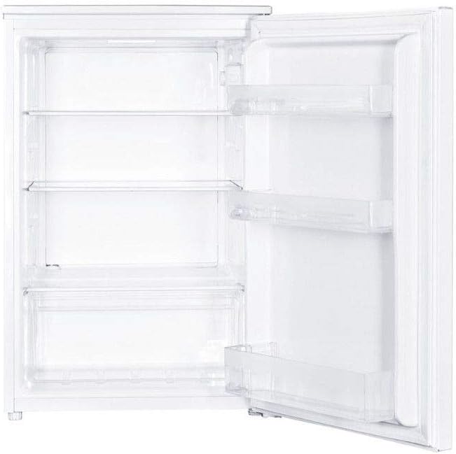 HADEN White Undercounter Larder Fridge - 130L Capacity, Two Adjustable Glass Shelves,Mechanical Temperature Control, and Manual Defrost - Compact Under Counter Fridge