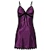 Produktbild ABsoar Lingeries Versuchung Dessous Damen Sexy Damen Satin Nachthemd Rückenfrei Nachtkleid Nachtwäsche V Ausschnitt Negligee Pyjama Babydoll Lingerie Dessous mit Spaghettiträger Unterwäsche